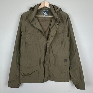 Jacket Men S Indie Punk Streetwear Military Field Snap Zip Packable Hood Pocket